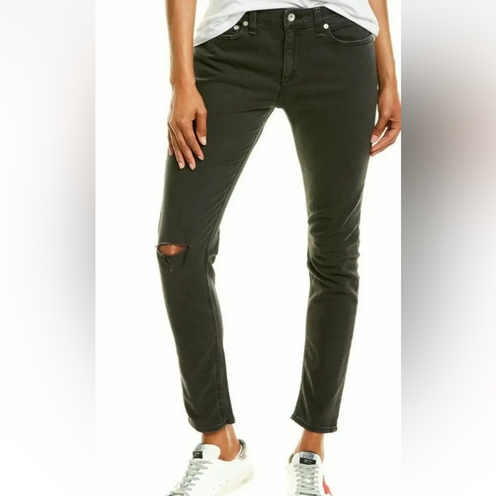 Rag and bone wythe with holes cate black skinny jeans